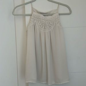 Cream strapless blouse